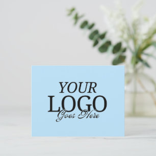 Carte Postale Logo Simple Blue Company avec QR Code Business