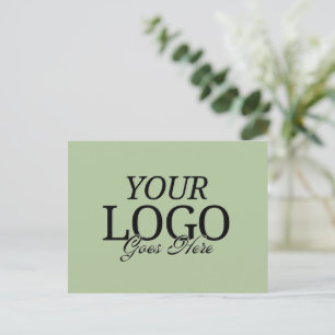 Carte Postale Logo Simple Green Company avec QR Code Business