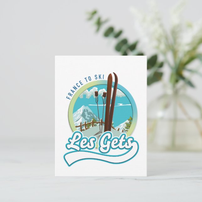 Carte Postale Logo ski Les Gets France (Debout devant)
