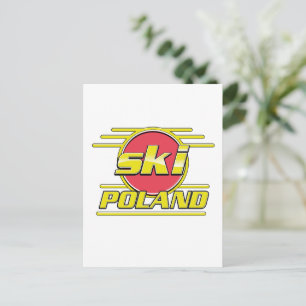 Carte Postale Logo Ski Pologne 80s