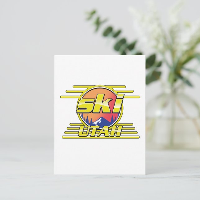 Carte Postale logo ski Utah 1980 (Debout devant)