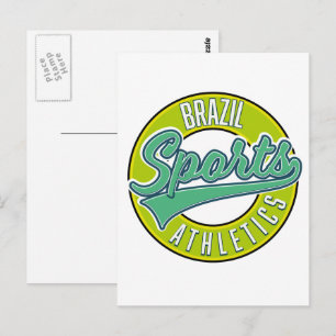 Carte Postale Logo sportif athlétique du Brésil dans un style vi