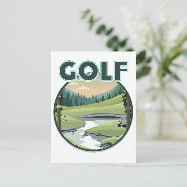 Carte Postale logo Sports de golf (Debout devant)