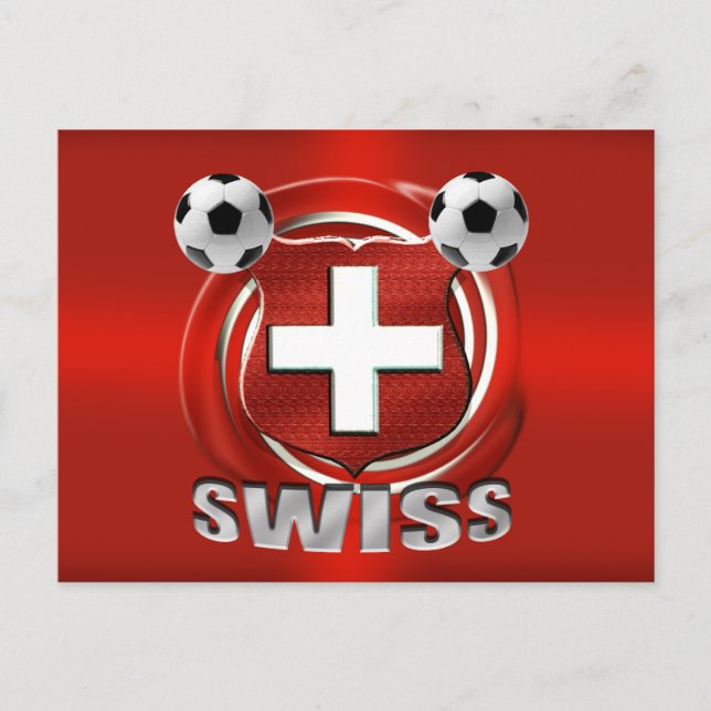 Carte Postale Logo suisse Soccer Fussball présente (Devant)