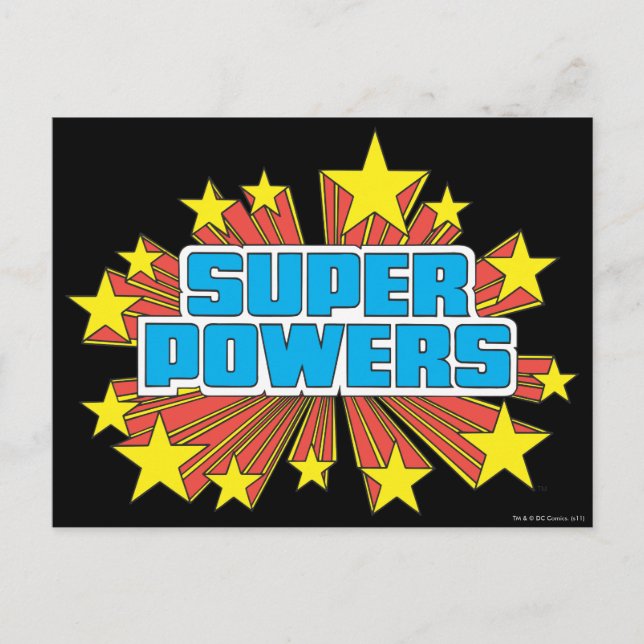 Carte Postale Logo Super Powers™ bleu (Devant)