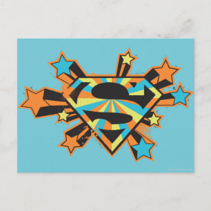 Carte Postale Logo Supergirl Colorful Stars