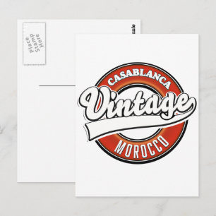 Carte Postale Logo Vintage Casablanca Maroc