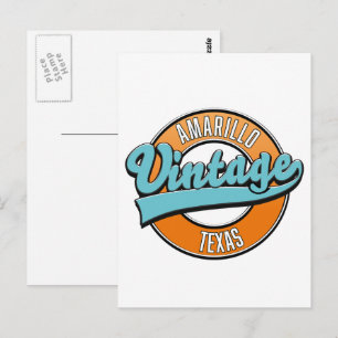 Carte Postale Logo vintage d'Amarillo Texas