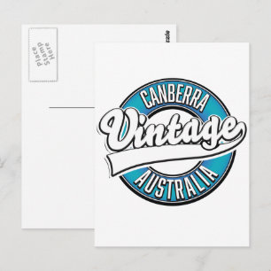 Carte Postale Logo vintage de Canberra Australie