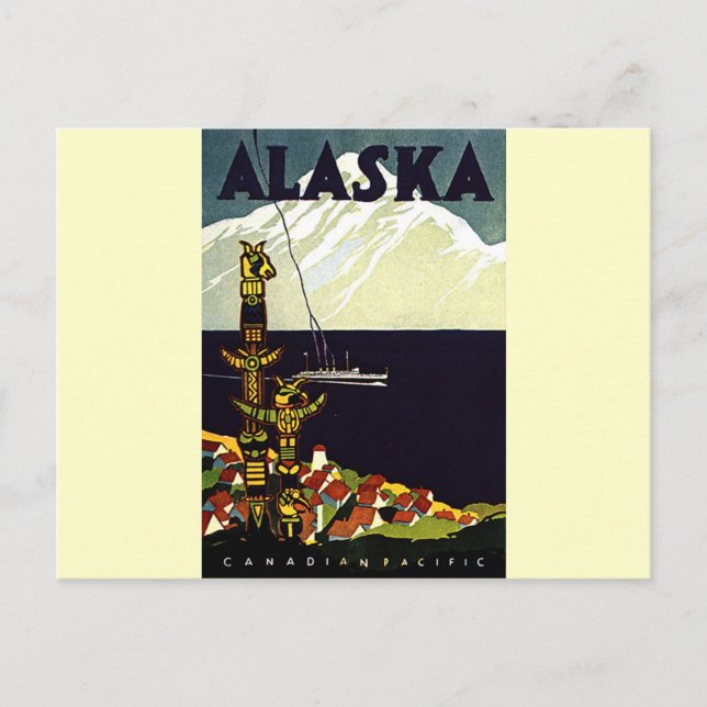 Carte Postale Logo vintage de l'Alaska (Devant)