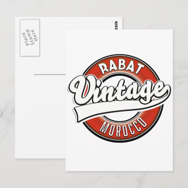 Carte Postale Logo vintage Rabat Maroc (Devant / Derrière)