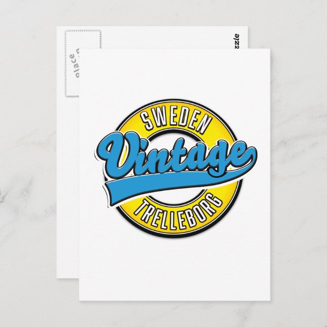 Carte Postale Logo vintage Trelleborg Suède (Devant / Derrière)