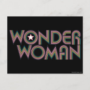 Carte Postale Logo Wonder Woman Rainbow