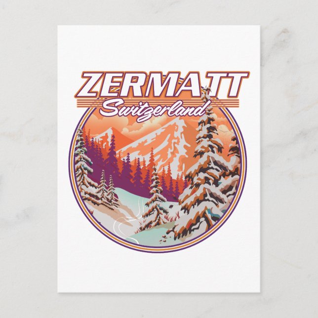 Carte Postale logo Zermatt suisse (Devant)