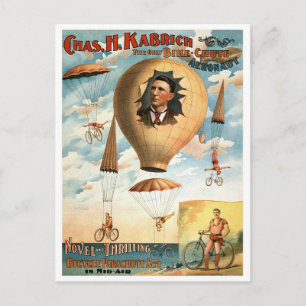 Carte Postale Loi de 1896 sur le parachute de bicyclette