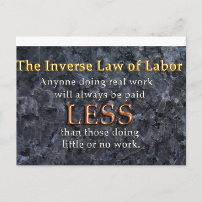 Carte Postale Loi inverse du travail (Devant)