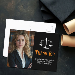 Carte Postale Loi sur mesure École de droit Noir Orange Avocat M