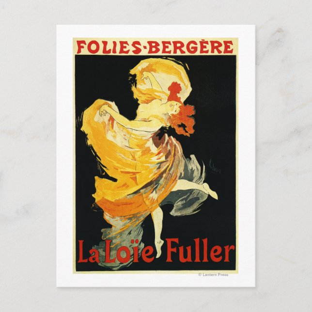 Carte Postale Loie Fuller au théâtre Folies-Bergere (Devant)