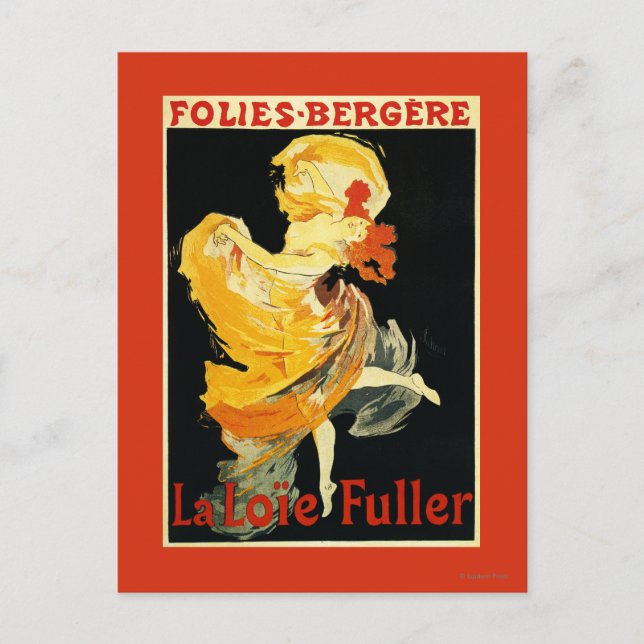 Carte Postale Loie Fuller au théâtre Folies-Bergere (Devant)