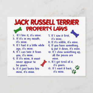 Carte Postale Lois sur la propriété des TERRIERS JACK RUSSELL 2