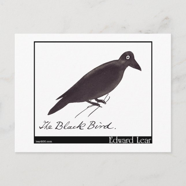 Carte Postale L'oiseau noir d'Edward Lear (Devant)