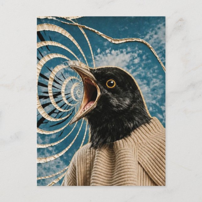 Carte Postale L'Oiseau Noir Hurlant (Devant)