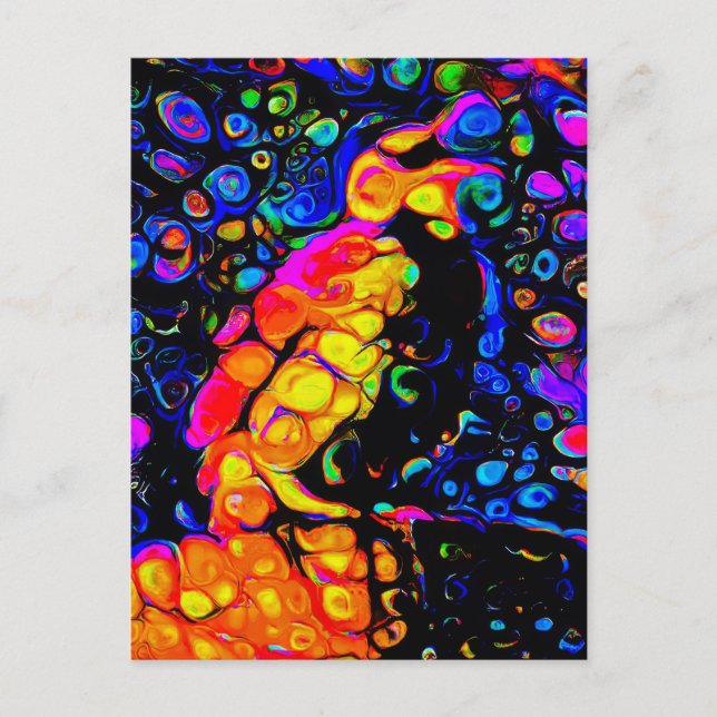 Carte Postale L'Oiseau Solitaire 4 : Style Art Liquide (Devant)
