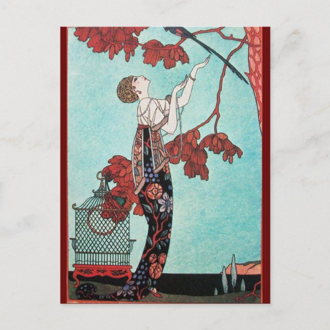 CARTE POSTALE L'OISEAU VOLONTAIRE, DESIGNER DE MODE BEAUTÉ (Devant)