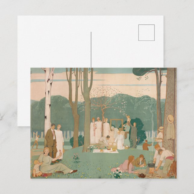 Carte Postale Loisirs en famille - Une journée dans le parc, Vie (Devant / Derrière)