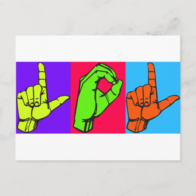 Carte Postale LOL ASL Sign Language Design #2 (Devant)