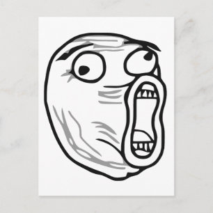 Carte Postale LOL Laugh Out Loud Rage Face Meme