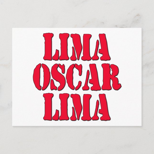 Carte Postale LOL Lima Oscar Lima Laugh Out Loud (Devant)