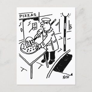 Carte Postale Lollipop Man découpe une pizza