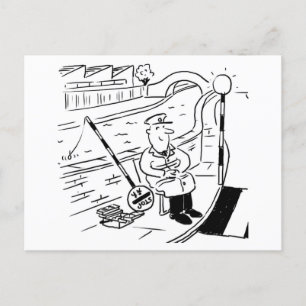 Carte Postale Lollipop Man pêche avec sa Lollipop