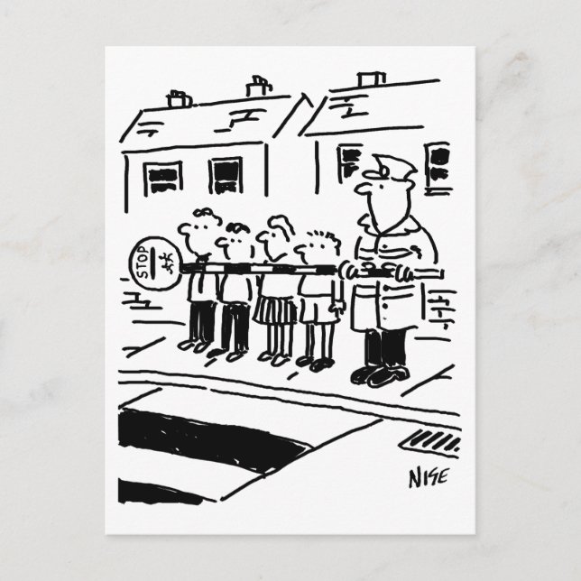 Carte Postale Lollipop Man utilise la Lollipop comme barrière de (Devant)