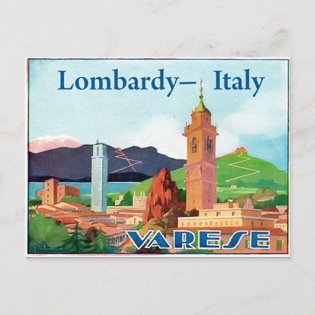 Carte Postale Lombardie, Italie, Varèse, vue sur la ville, monta (Devant)