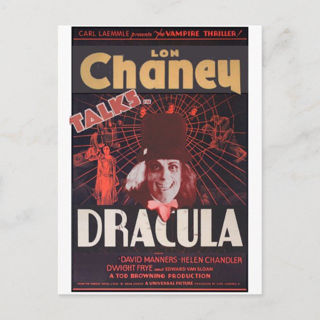 Carte Postale Lon Chaney et Dracula (Devant)