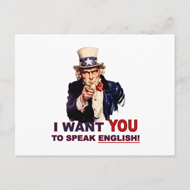 Carte Postale L'oncle Sam VEUT QUE VOUS parliez anglais (Devant)