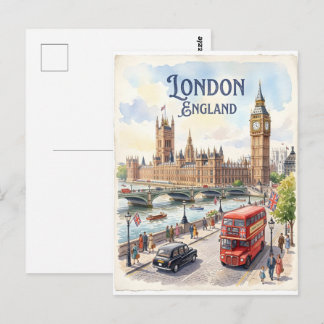 Carte Postale London England watercolor 