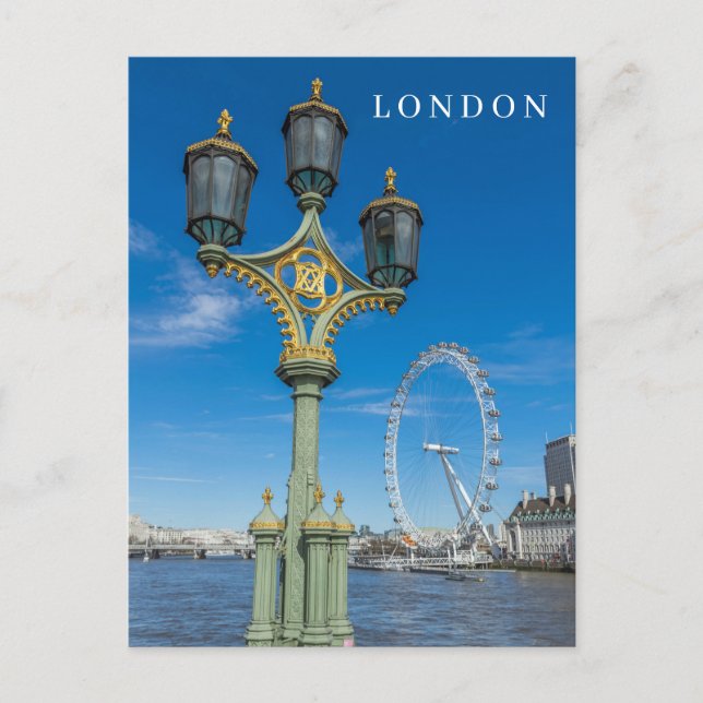 Carte postale London Eye et lampost (Devant)