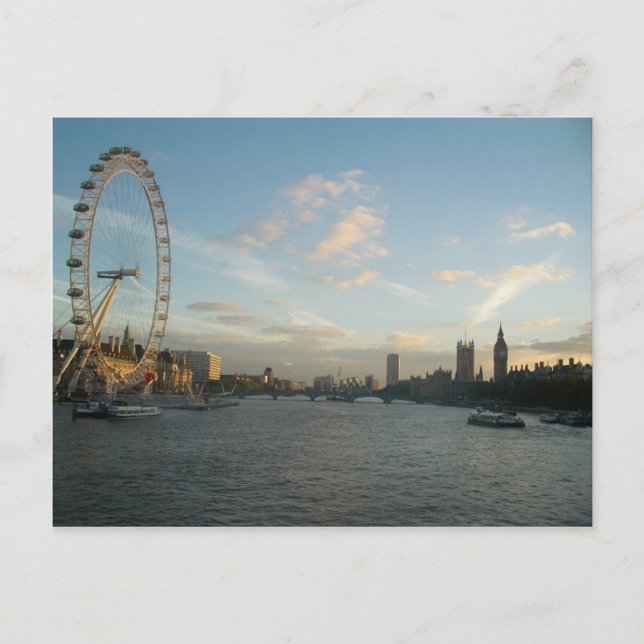 Carte Postale London Eye et Parlement (Devant)
