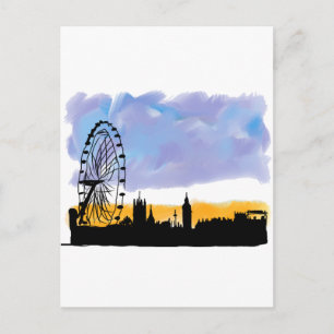 Carte Postale London Eye Skyline Art, Cadeaux vous pouvez person