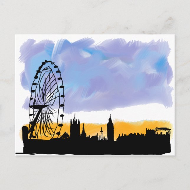 Carte Postale London Eye Skyline Art, Cadeaux vous pouvez person (Devant)