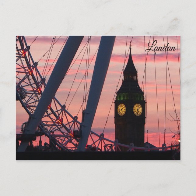 Carte Postale London Ferris Wheel at Sunset Postcard Keepsaké (Devant)