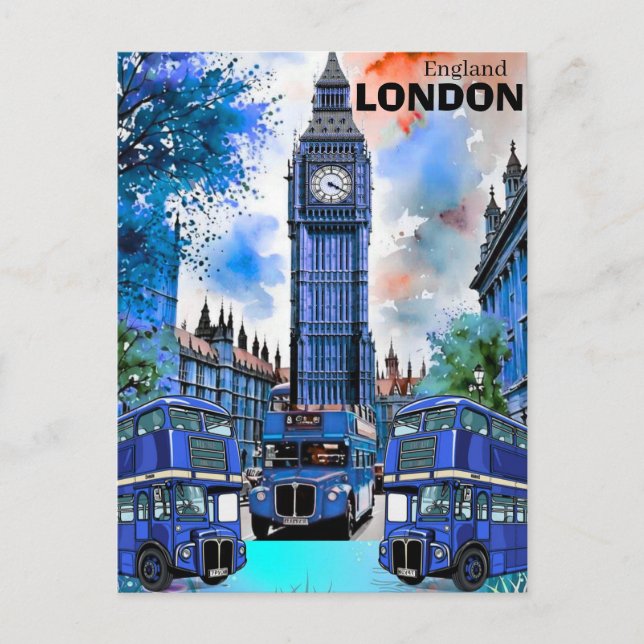 Carte Postale London Travel Art Postcard, London Travel Art, Eng (Devant)
