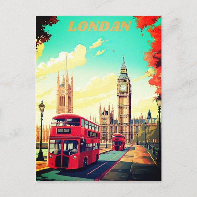 Carte Postale London Travel Postcard Art, London Travel Art, Ang (Devant)
