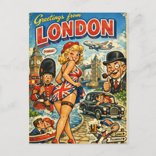 Carte postale londonienne classique coquine