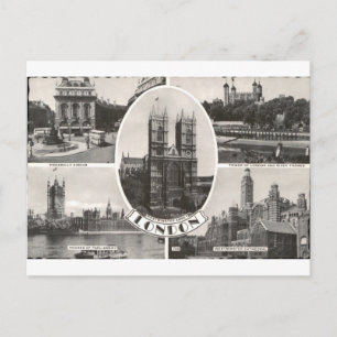 Carte Postale Londres abbaye de Westminster Multivue vintage