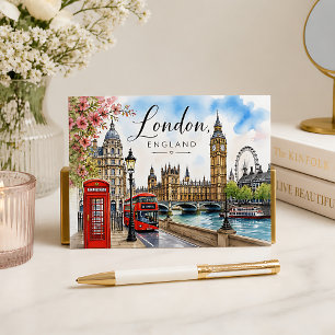 Carte Postale Londres Angleterre Aquarelle