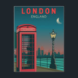 Carte Postale Londres Angleterre Art de Voyage Rétro Vintage<br><div class="desc">Conception vectorielle de Londres. Londres,  la capitale de l'Angleterre et du Royaume-Uni,  est une ville du 21e siècle avec une histoire qui remonte aux temps romains.</div>